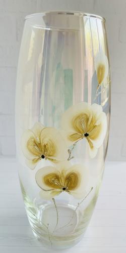 Ваза д/цветов стекл Flora Золотая орхидея дымка 26см/NR43966/01/0066272 